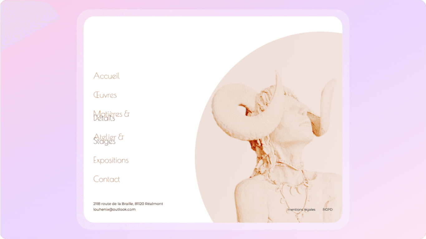 Aperçu n° 1 de : Portfolio de Lou Henix avec Next.js et Motion